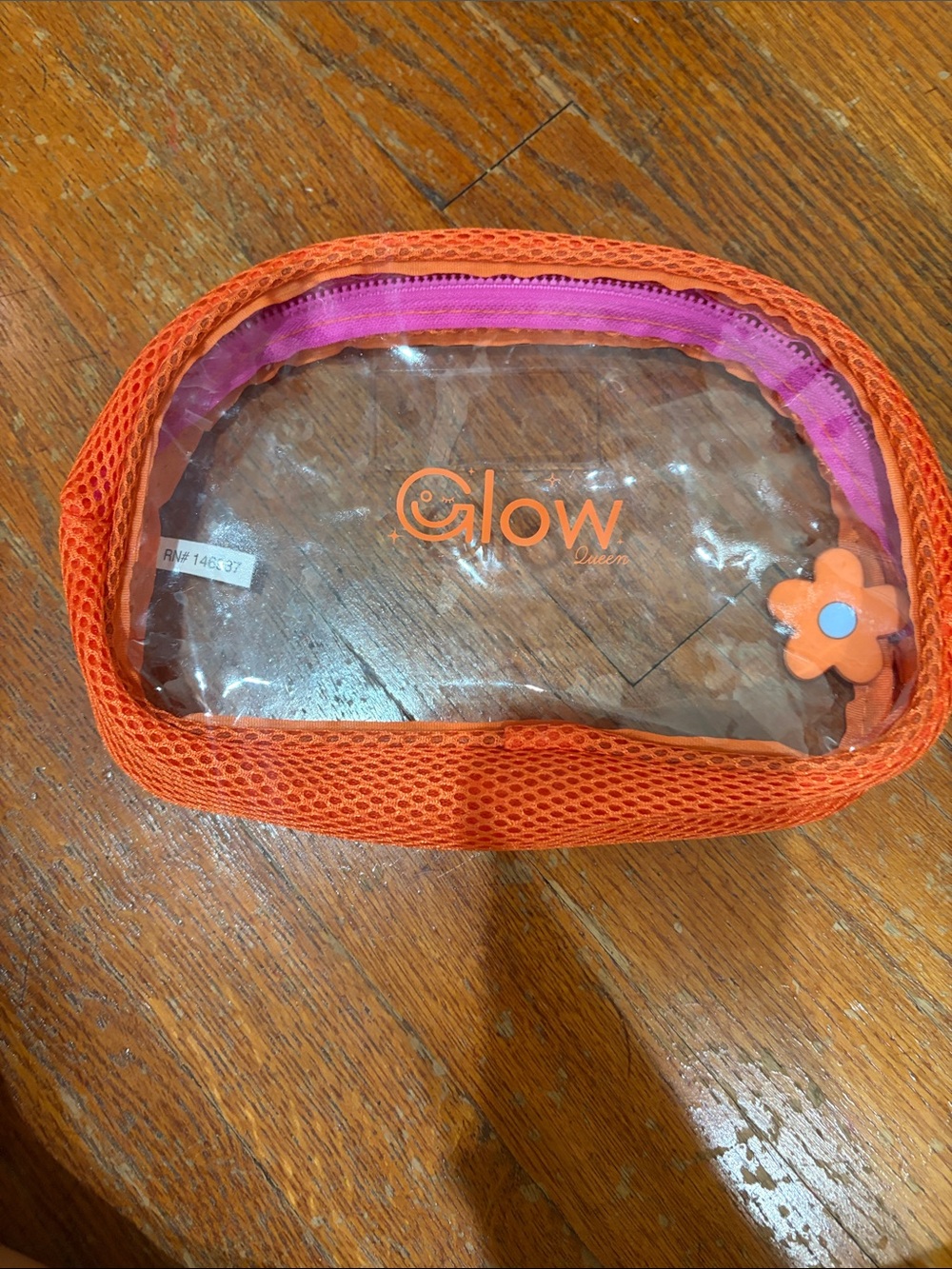 GLOW Orange and Purple Clear Kids Accessory Pouch